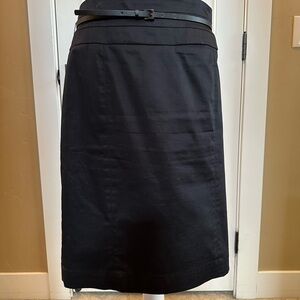 Elegant Black Skirt with Belt Detail